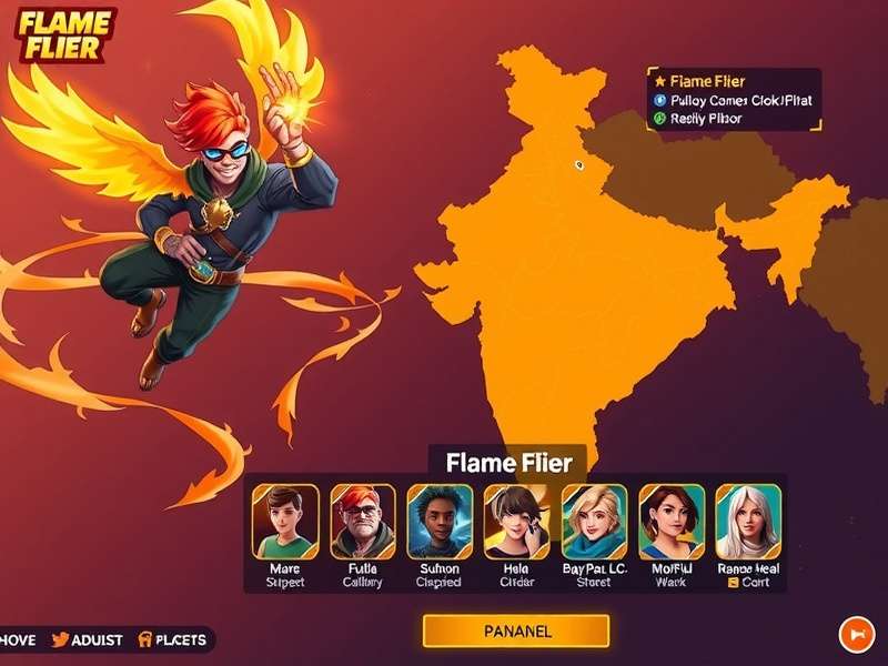 Flame Flier gameplay screenshot showing character in action